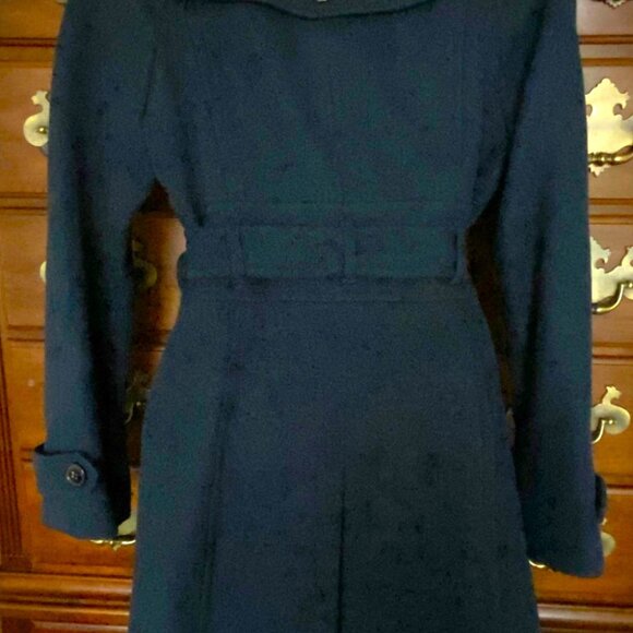 ANN TAYLOR LOFT Trench Style Coat Knee Length Lined Button Down Belted Jacket - Picture 9 of 12